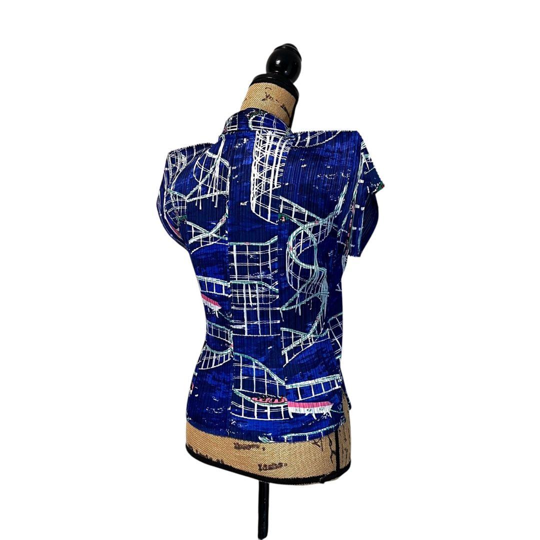 【ジェットコースター柄】【3】PLEATS PLEASE シャツ ブラウス