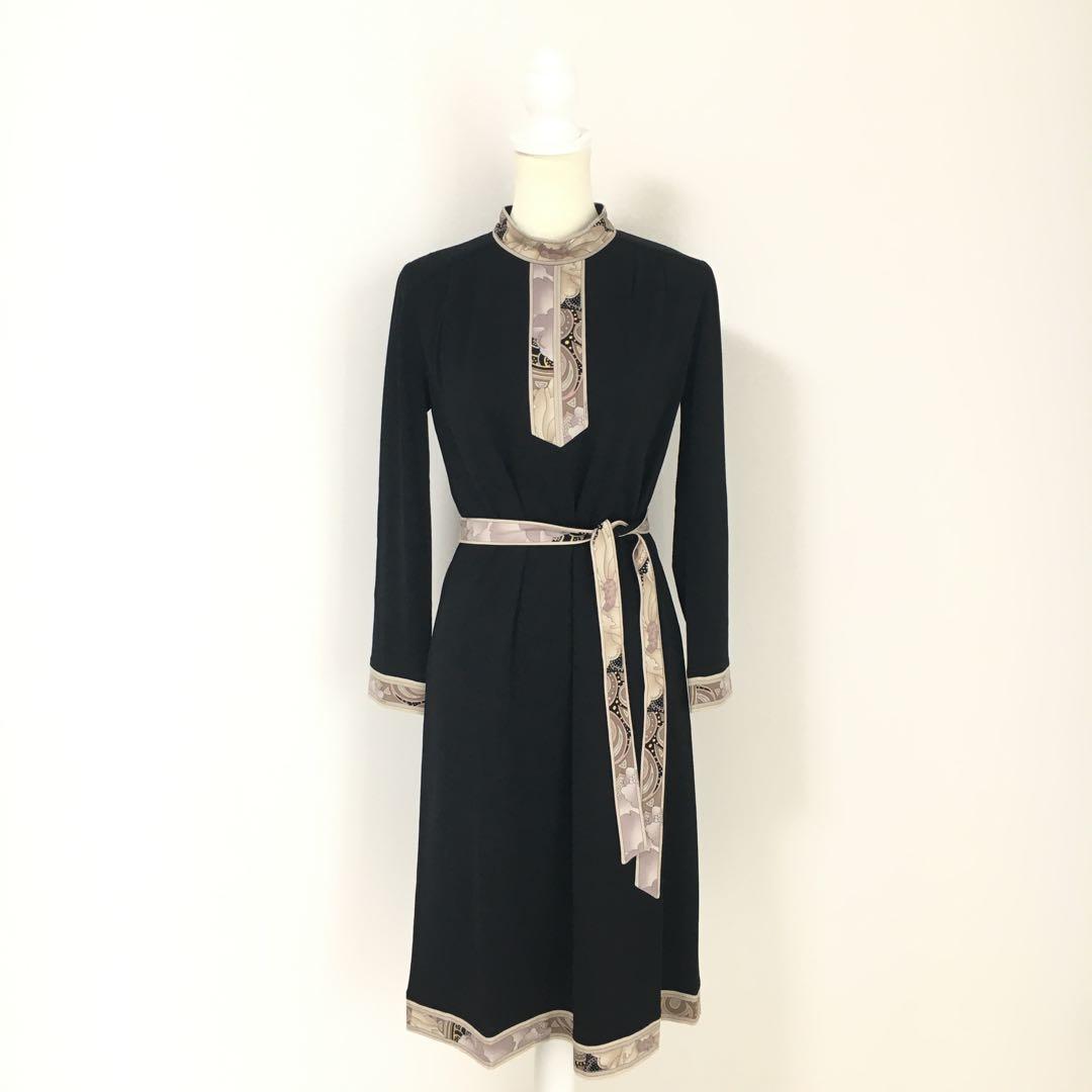 新品同様 LEONARD レオナール　ベルト付　ウール　ドレス　ワンピース