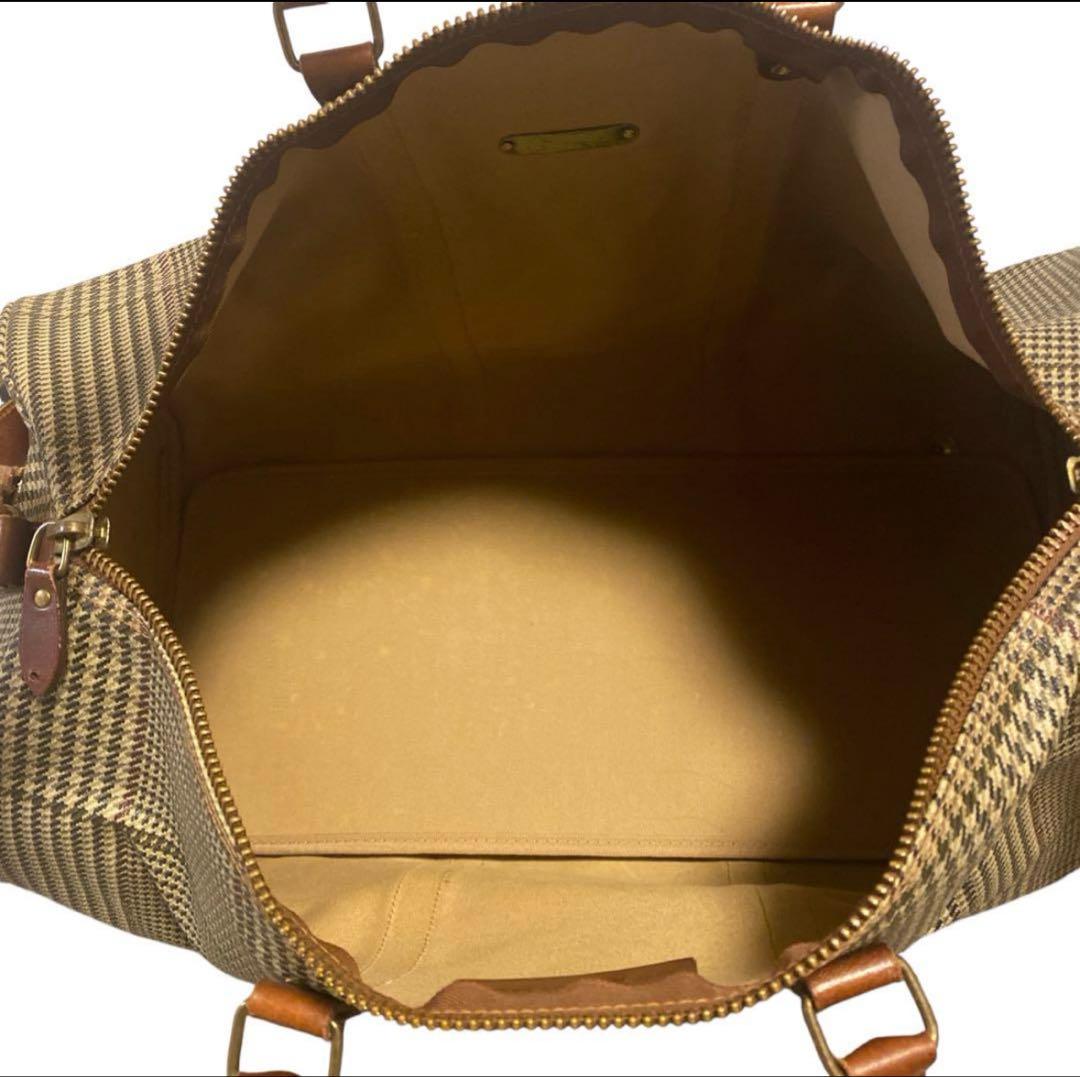 チェック柄ボストンバッグ 大容量