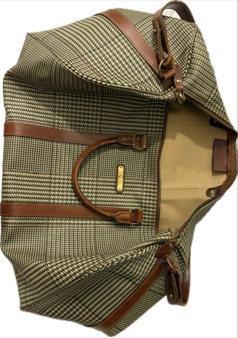 チェック柄ボストンバッグ 大容量