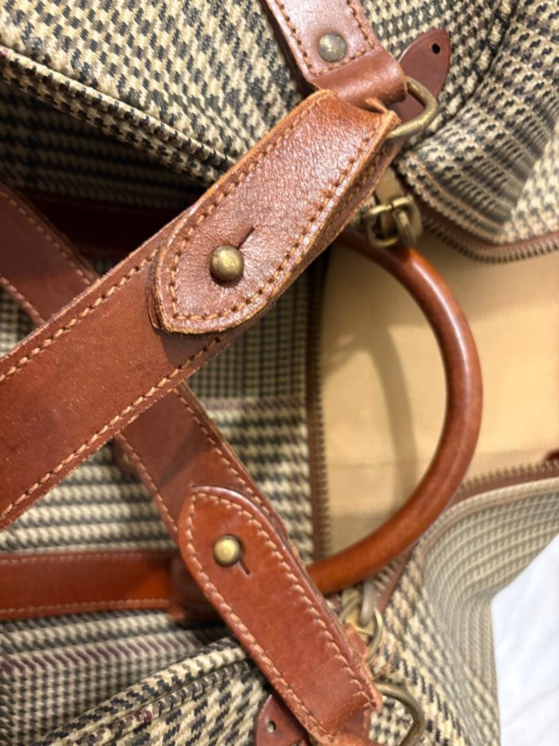 チェック柄ボストンバッグ 大容量