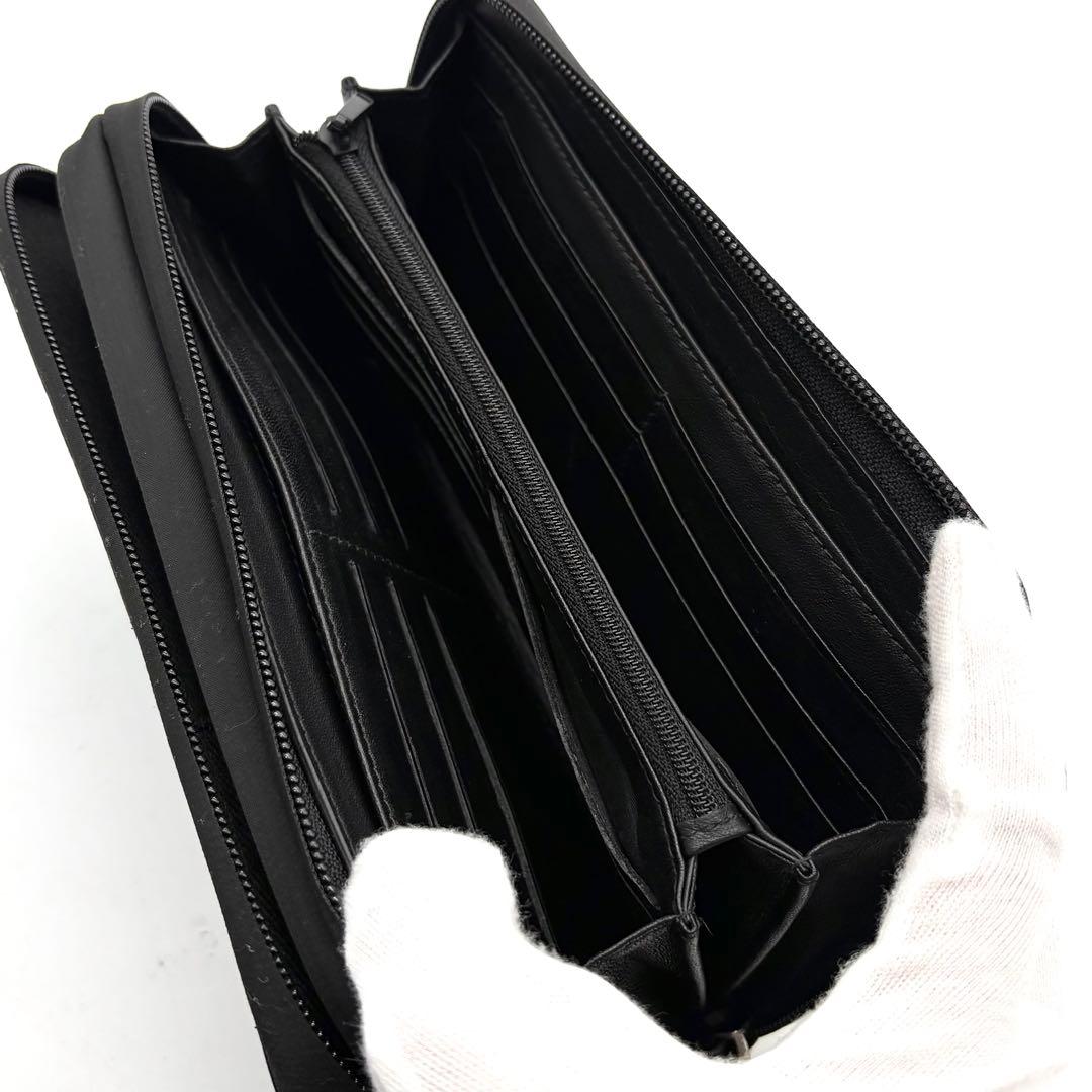 【極美品】ダンヒル オーガナイザー 長財布 ダブルジップ レザー ブラック