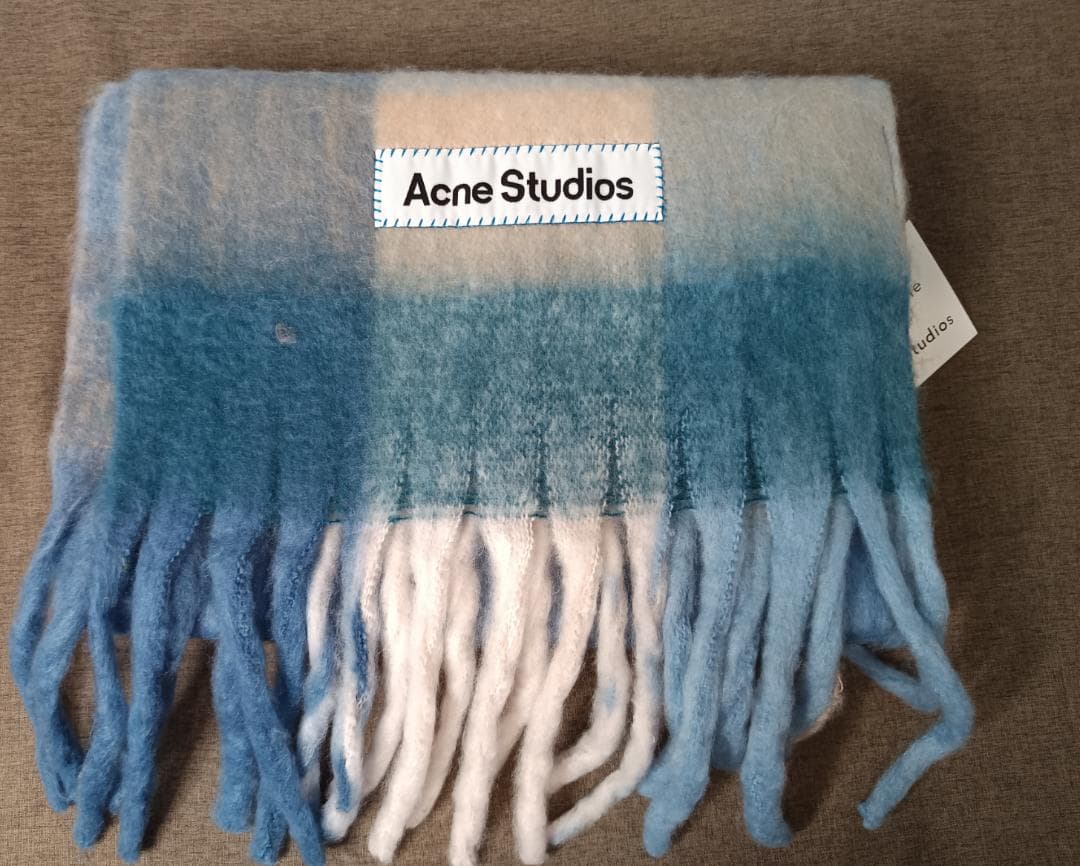 【即購入OK】AC 彩虹チェック 大判ストール 厚手 冬レディース フリンジ付き