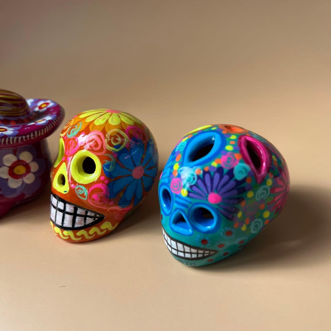 メキシコ　ドクロ　スカル　置物　5セット