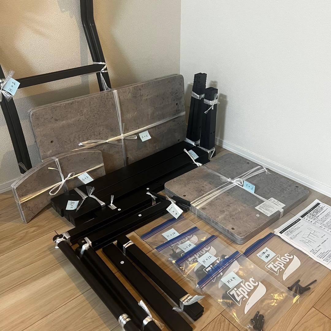 RASIK ダイニングテーブルセット 2人用 3点セット　ストーン×ブラック