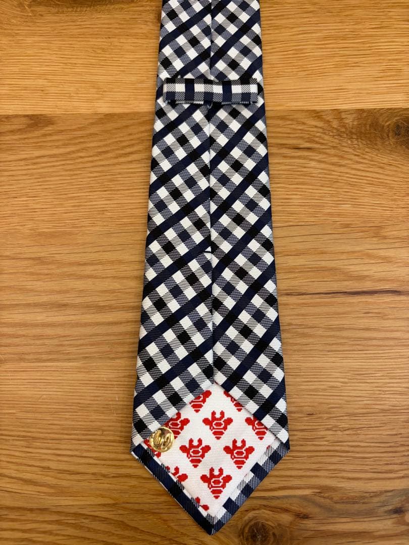 【美品】giraffe チェック柄 ドット ネクタイ