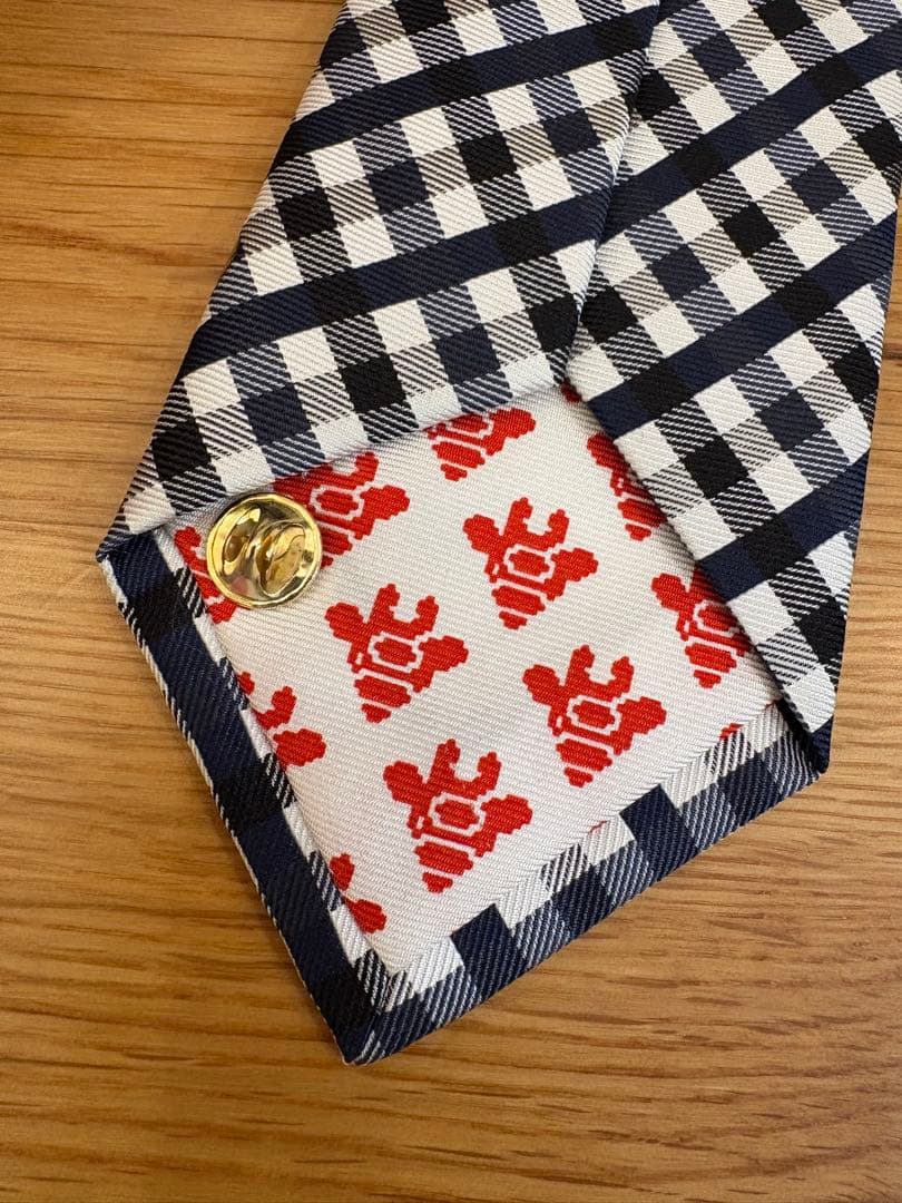 【美品】giraffe チェック柄 ドット ネクタイ