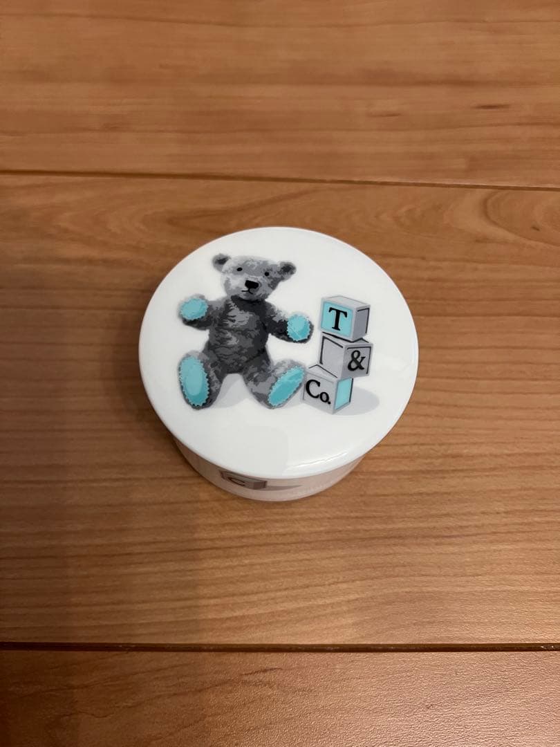 ティファニー　ベア&ブロックラウンドボックス小物入れ