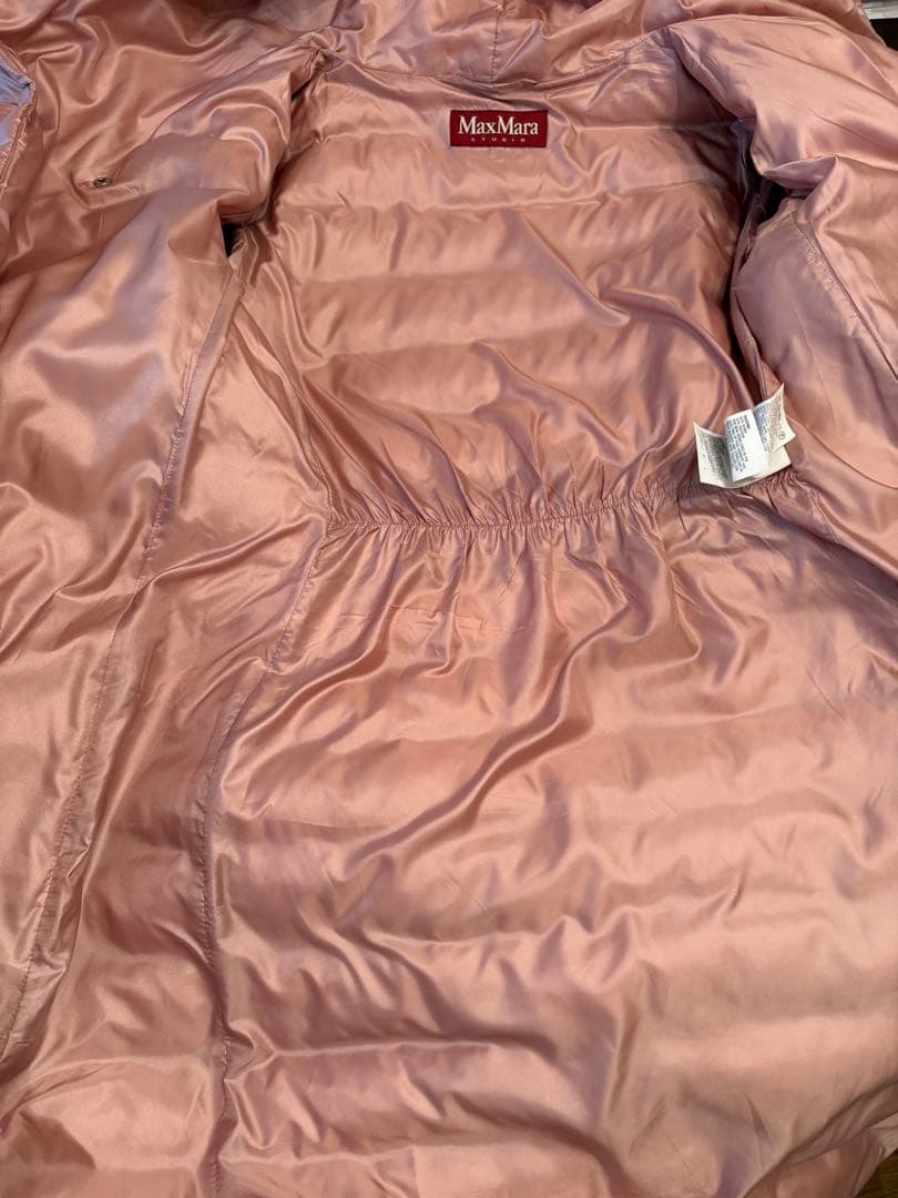 MaxMara Studio❣️マックスマーラフード付きピンクダウンコート❣️38