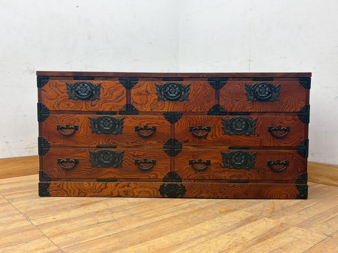 T8048☆岩谷堂箪笥☆整理箪笥☆チェスト☆欅☆南部鉄器金具☆伝統工芸☆ケヤキ☆