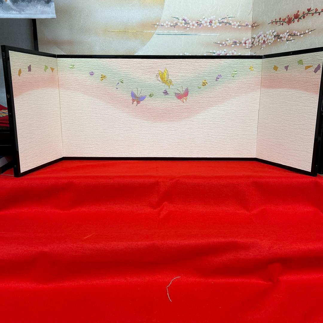 【403】雛祭り用 蝶模様の屏風11号