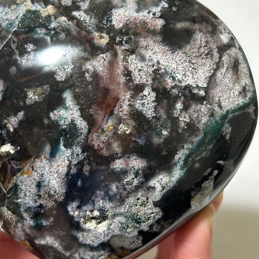 オーシャンジャスパー　BIG　ハート　カラフル　マダガスカル産　396g