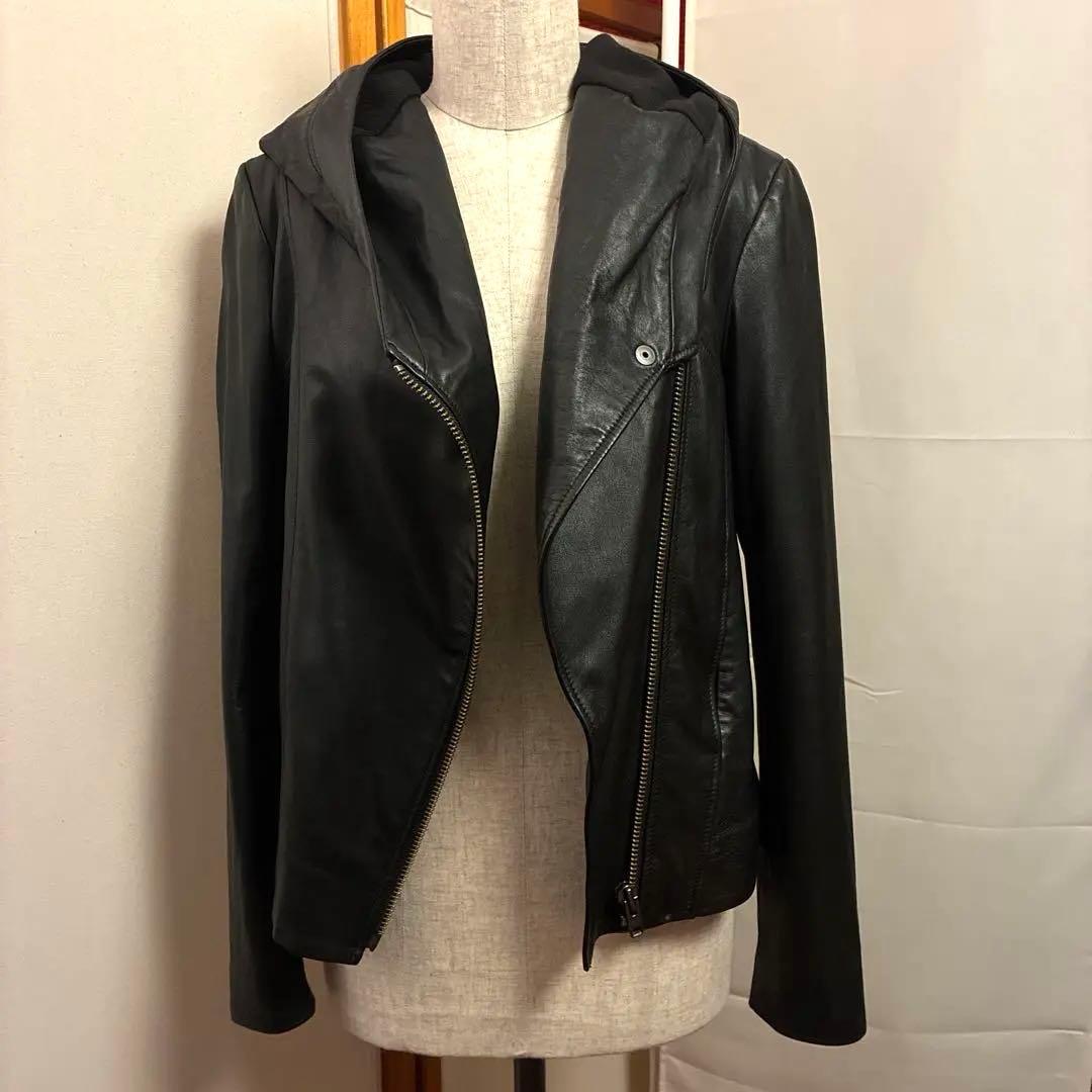 Helmut Langフード付ライダースジャケット