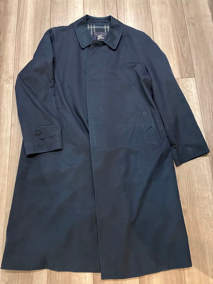 バーバリー　トレンチコート　ネイビー　ヴィンテージ　ロングコート　54