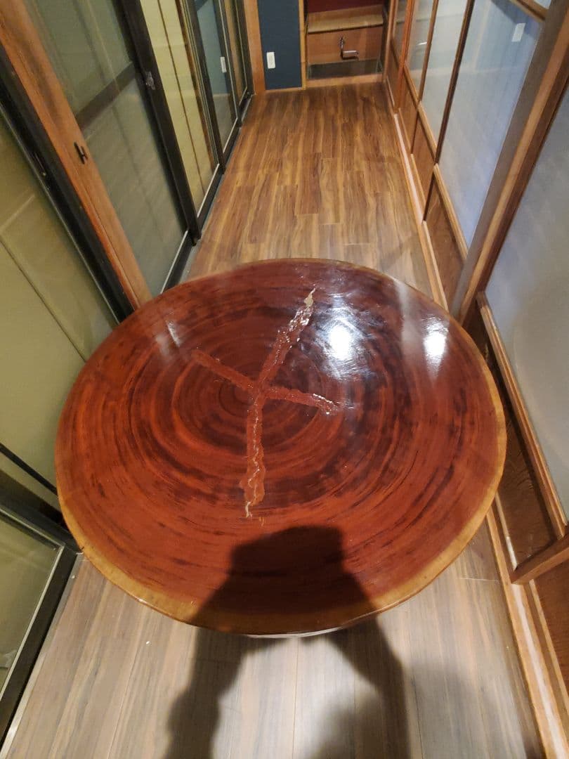世界に二つと無い一枚板丸テーブル　 和室がグレードアップする一品