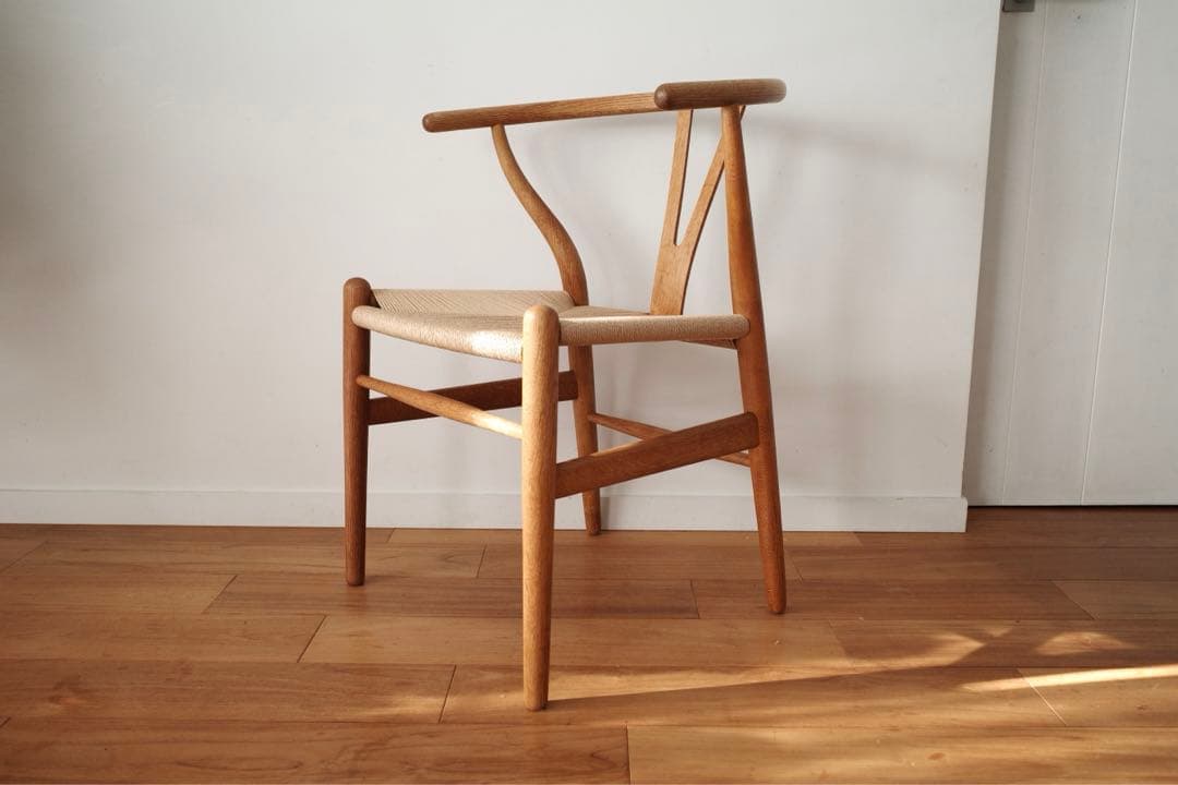 極美品・希少【ヴィンテージ 70年代 yチェア】オーク ペーパーコード新品