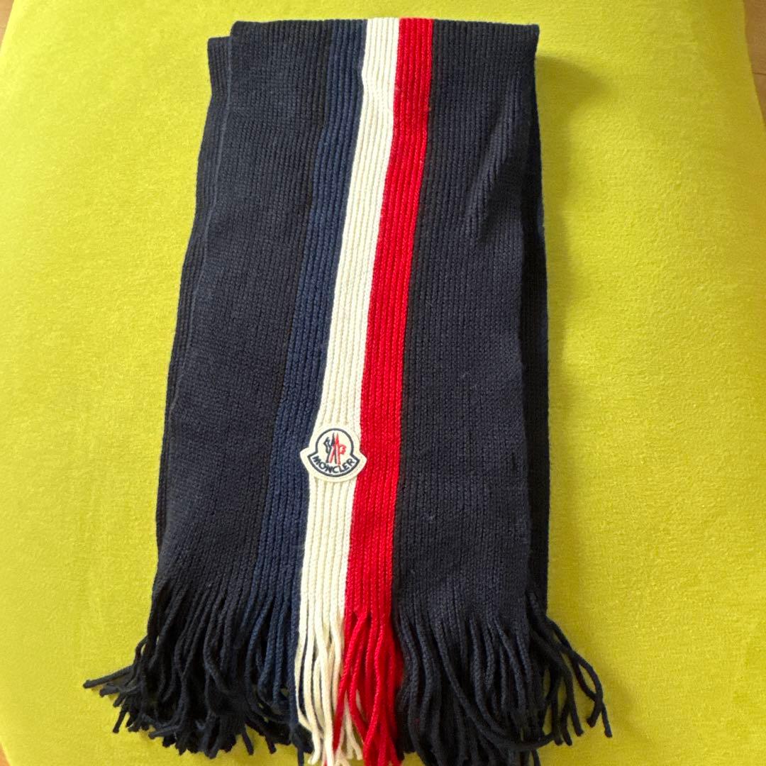 MONCLER ストライプ ニットマフラー