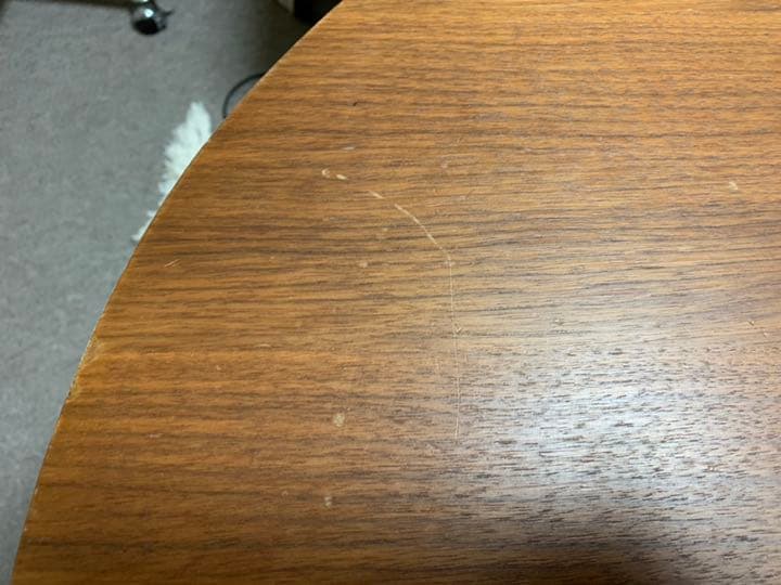 estic SPIGA X-LIFT 楕円タマゴ型昇降テーブル無垢張り合わせ