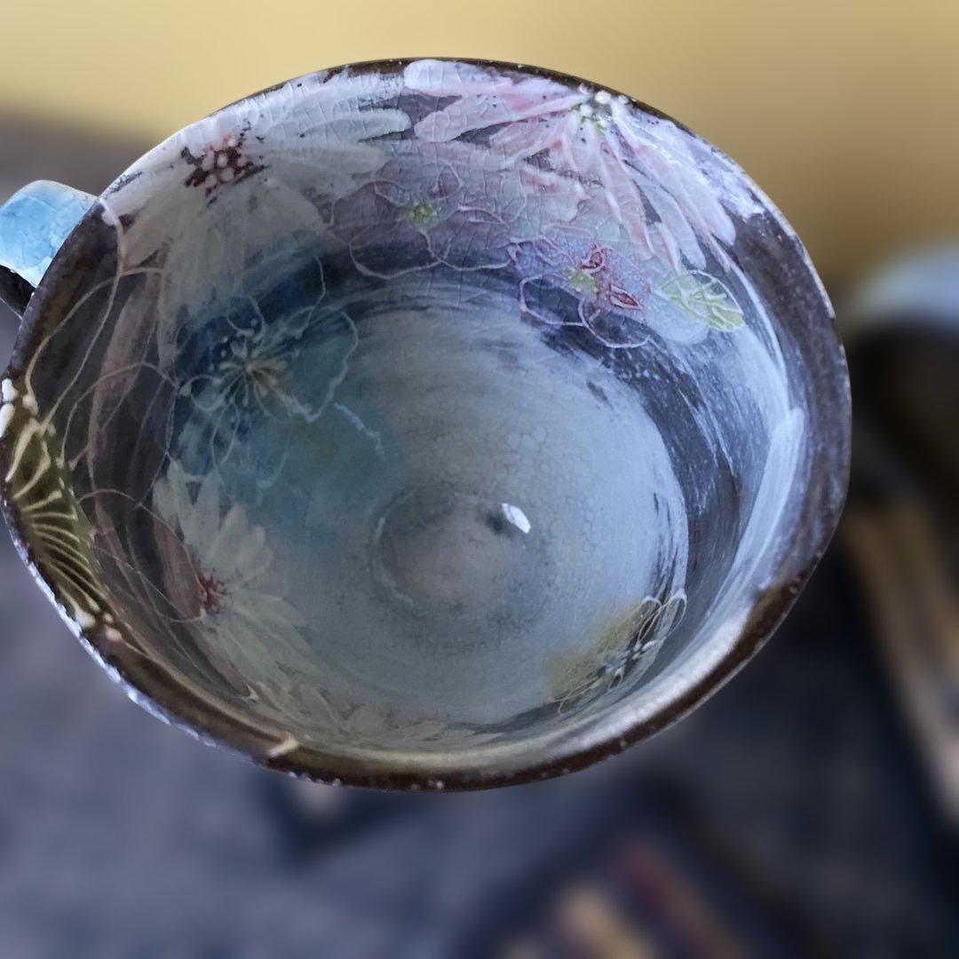 新品未使用　ゆずりは工房　ゆずりは　手書き　大人気マグカップ　三個