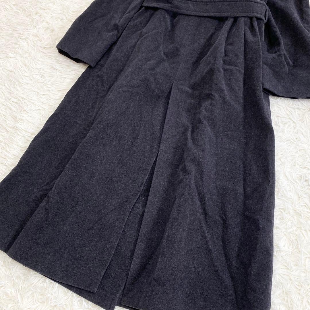 【極美品】デルバ ベルテッドコート マキシ リアルファー アンゴラ カシミア