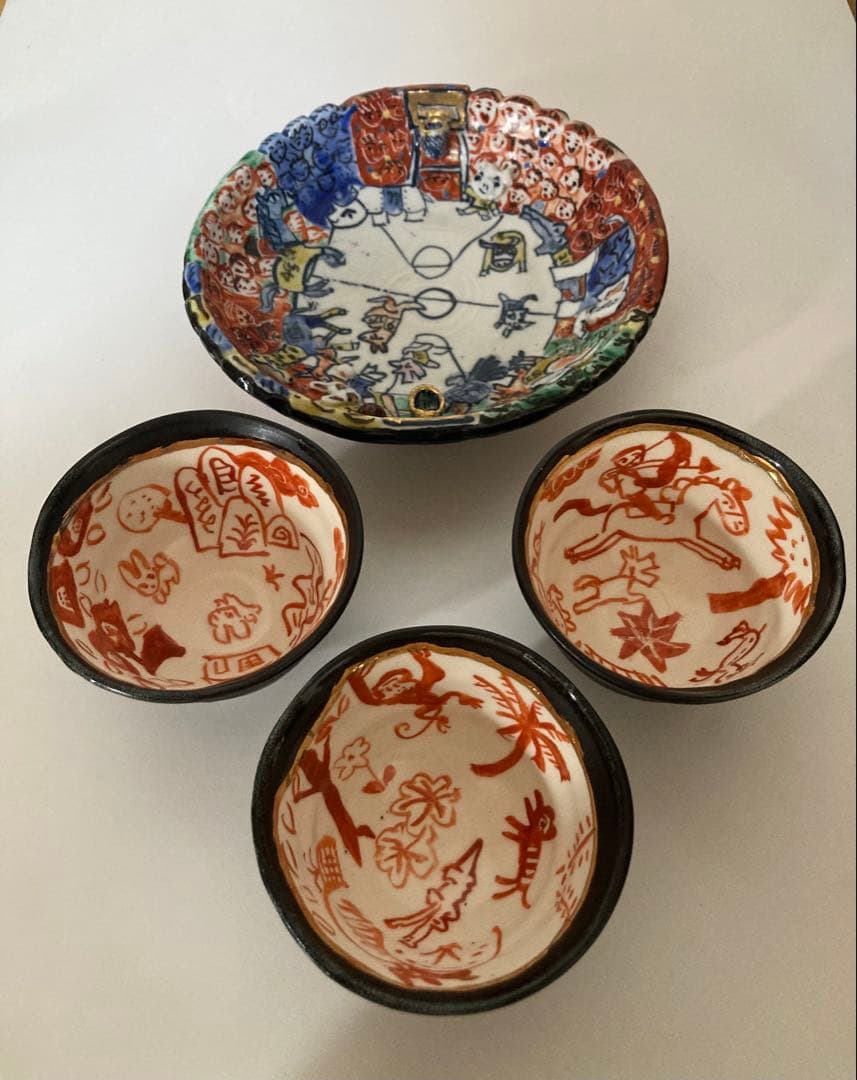 有賀正季　皿(1枚)と小鉢？(3点)