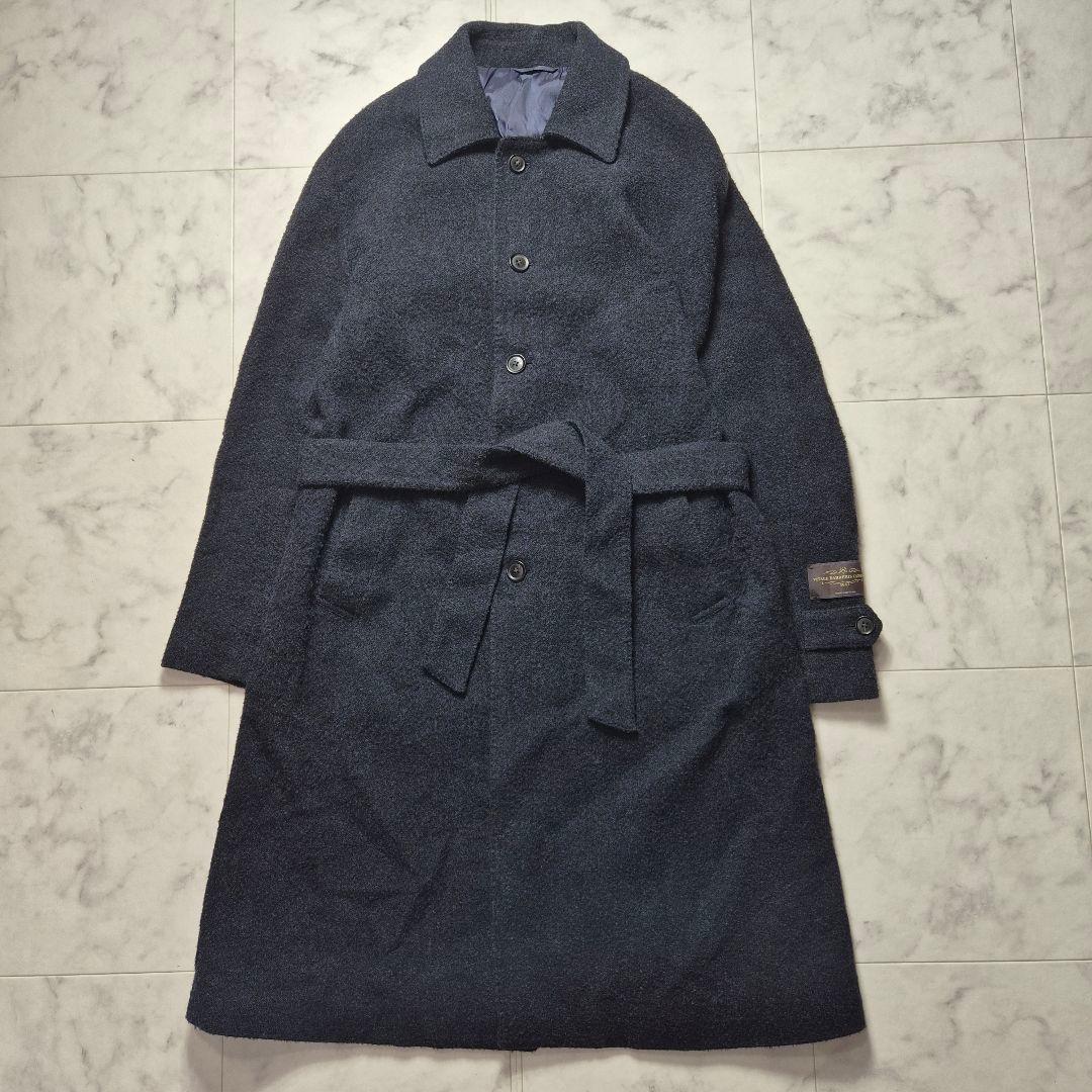【美品】ユニバーサルランゲージ ステンカラーコート カノニコ ベルト LL