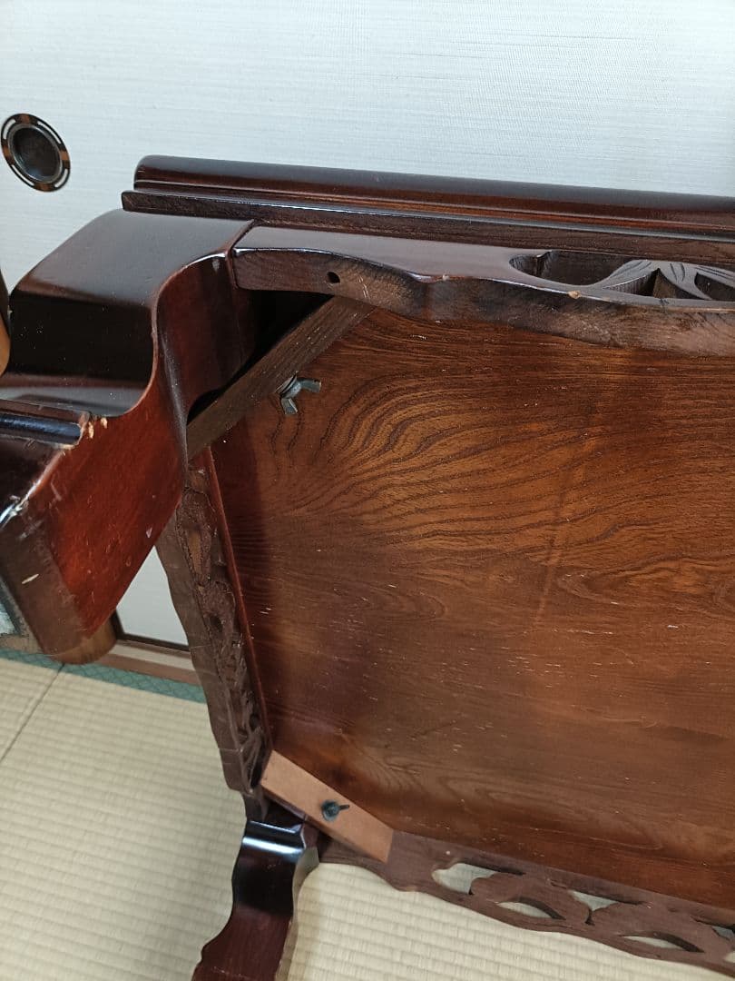 座卓　和室　ローテーブル　天然木化粧合板　年代物　昭和期　レトロ　アンティーク