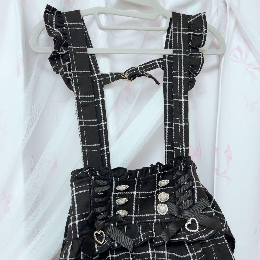 LIZLISA レースアップサスペンダー付スカパン