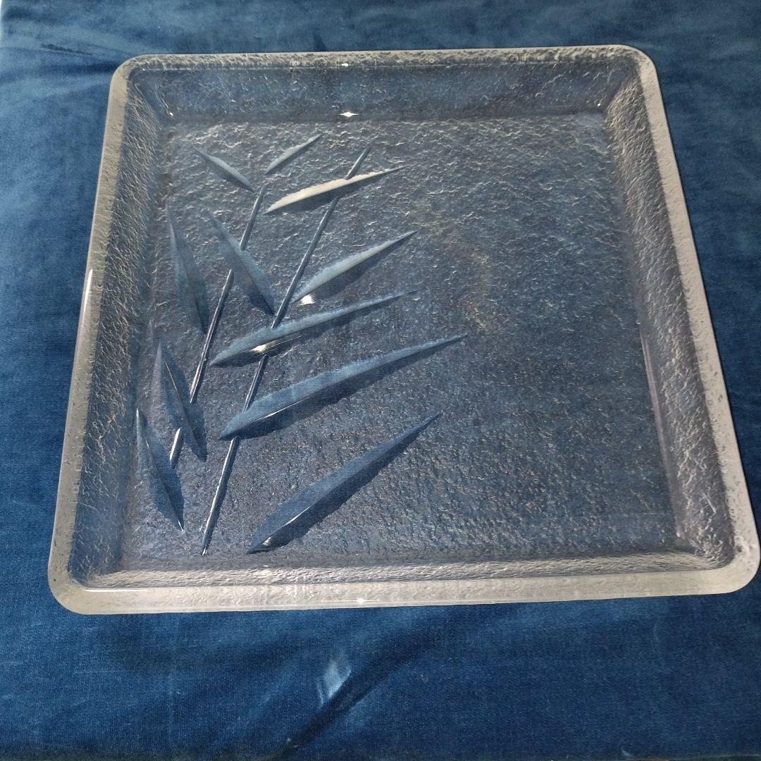 HOYA クリスタル　角皿 25.5センチ