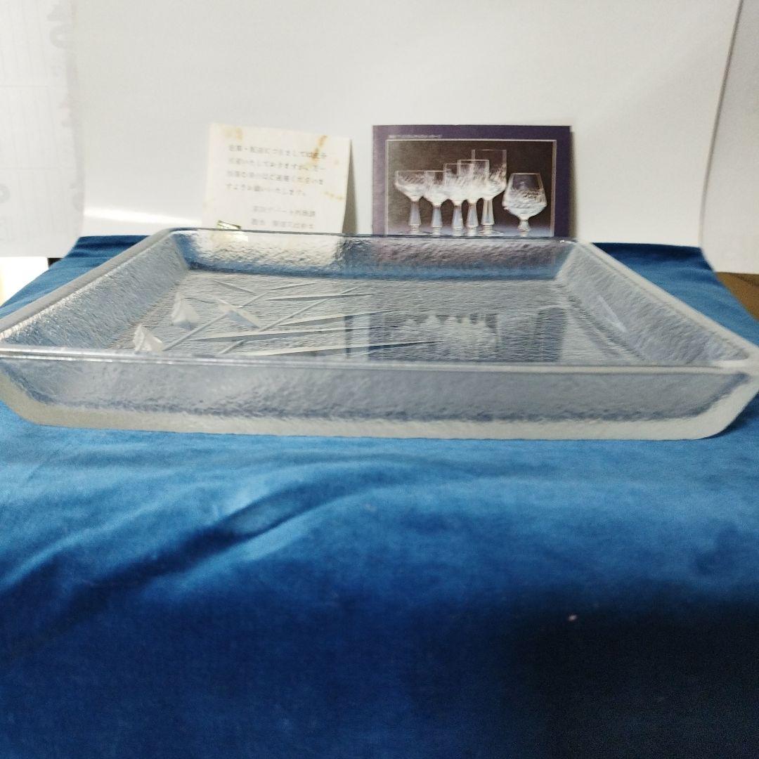 HOYA クリスタル　角皿 25.5センチ