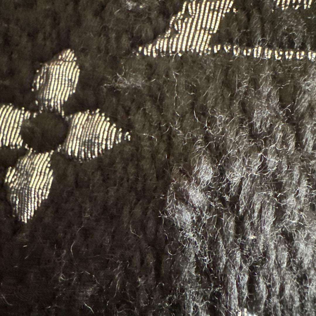 専用ルイヴィトン☆ニットマフラー ロゴ入り フリンジ付き